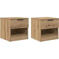 vidaXL Bedkast 2 st Artisan Eiken 40 x 39 x 40cm Bewerkt hout