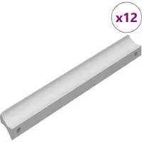 vidaXL Handvat Effen 12 st Zilver 105.7 x 7.4 x 15.5 mm Aluminium