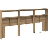 vidaXL Hoofdbord Artisan Eiken Bewerkt hout