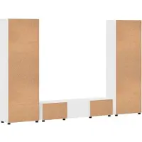 vidaXL Tv-meubelset FLORIN 3 pcs Hoogglans wit Bewerkt hout