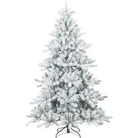 vidaXL Kunstmatige Hinged Kerstboom Wit 180 cm PVC en Staal