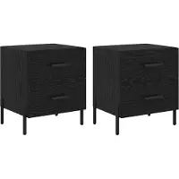 vidaXL Nachtkastje 2 st Zwart Eiken 40 x 35 x 47,5 cm Bewerkt hout