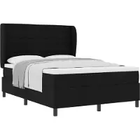 vidaXL Boxspring bed met matras met hoofdeinde Zwart 160 x 200 cm Stof