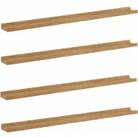 vidaXL Wandplank 4 st Bruin 100 x 9 x 3 cm Bewerkt hout