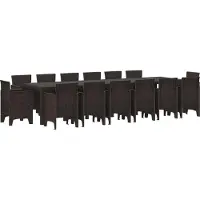 vidaXL Tuin Eettafel Set 15 st Bruin Polt riet