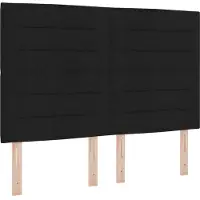 vidaXL LED Hoofdbord met LED-stripverlichting Zwart 144 cm Stof