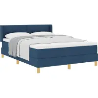 vidaXL Boxspring bed met hoofdeinde Blauw 190 x 140 cm Stof