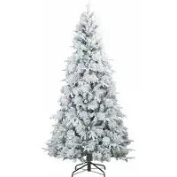 vidaXL Kunstkerstboom met Scharnier en Sneeuw Vilt Wit 180 cm