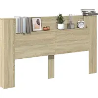 vidaXL Hoofdeinde Kast met LED Sonoma Bewerkt hout