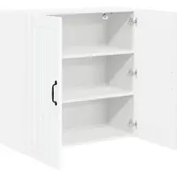 vidaXL Wandkast LUCCA Hoogglans Wit 80 x 31 x 80 cm Bewerkt hout