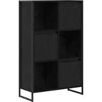 vidaXL Boekenkast 68 x 30 x 108.5 cm Bewerkt hout Zwart Eiken
