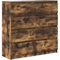 vidaXL Dressoir 100x35x99 cm bewerkt hout gerookt eikenkleurig