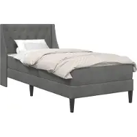 vidaXL Bedframe met matras met matras Donkergrijs 90 x 190 cm Fluweel
