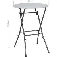 vidaXL Bartafel inklapbaar 80x110 cm HDPE wit