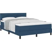 vidaXL Boxspring bed met hoofdeinde Blauw 140 x 190 cm Stof
