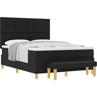 vidaXL Boxspring bed met hoofdeinde Zwart 190 x 140 cm Stof