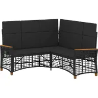vidaXL Tuin verstelbare bank set Verstelbaar Zwart 164 x 164 x 112 cm