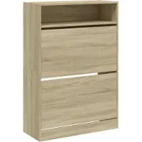 vidaXL Schoenenkast met 2 klaplades 80x34x116 cm sonoma eikenkleurig
