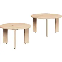 vidaXL Salontafel 2 st Naturel 47,5 x 47,5 x 27 cm Massief grenenhout