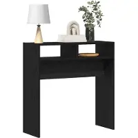 vidaXL Wandtafel Zwart Eiken 78 x 30 x 80 cm Bewerkt hout