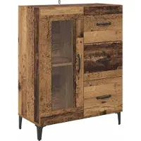 vidaXL Highboard Oud Hout 69,5 x 34 x 180 cm Bewerkt hout
