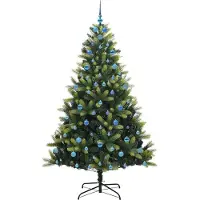 vidaXL Kunstmatige Scharnierende Kerstboom 300 LEDs Groen 210 cm