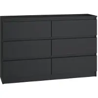 VBChome Kommode met 6 laden, 120 x 30 x 75 cm, zwart. Kommode zonder handgrepen, multifunctionele kast voor hal, slaapkamer, woonkamer, kinderkamer. Modern design
