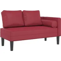 vidaXL Chaise longue met kussens kunstleer wijnrood