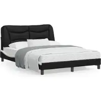 vidaXL Bedframe zonder matras "Hvar" kunstleer zwart en wit 140x190 cm