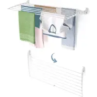 Foxydry Fold 116 cm DOWN - white - wasdroogrek wandmontage clicksysteem - neerwaartse sluiting - 116 x 50 x 10 cm