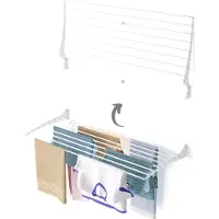 Foxydry Fold 116 cm white wasdroogrek wandmontage clicksysteem - 116 x 50 x 10 cm