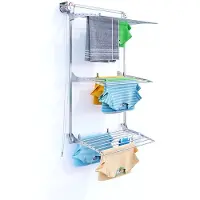 Foxydry Tower 88 cm - 3 droogrekken boven elkaar, inklapbaar en hoogte verstelbaar -bediening links- 88 x 52 x 137 cm