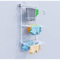Foxydry Tower 88 cm white - 3 droogrekken boven elkaar, inklapbaar en hoogte verstelbaar -bediening links- 88 x 52 x 137 cm