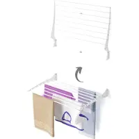 Foxydry Fold 82 cm white wasdroogrek wandmontage clicksysteem - 82 x 50 x 10 cm