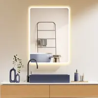 PonteSino HOKO LED Badkamerspiegel Rechthoekig 60x80cm Wit Aluminium Frame Anti-condens Traploos Instelbare Kleurtemperatuur Memory-functie IP44 Carolina
