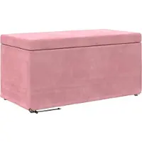 vidaXL Kruk Roze 81 x 41 x 40 cm Velvet en Geengineerd Hout