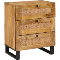 vidaXL Nachtkastje met lade Naturel 50 x 33 x 62 cm Massief Mango Hout