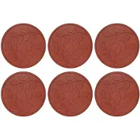 vidaXL Stapsteen 6 st Rood Ø 44 x 2 cm Rubber
