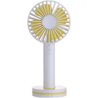 LONGZIMING -Draagbare USB handventilator - Handventilator - Bureauventilator - 3 windstanden - Kunststof - Ultrastil & magnetische voet - 1 stuks - wit