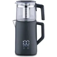 Korkmaz Demmatik | Elektrische theepot - Digitaal touchscreen - 1.7 Liter - Rvs - 1500W - Droogkookbeveiliging