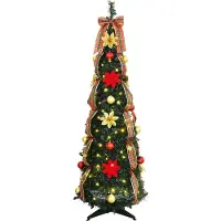 vidaXL Kunstkerstboom met 100 LED met standaard Groen 155 cm PVC