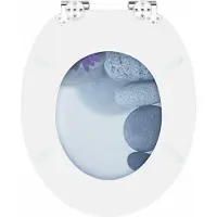 vidaXL Toiletbril Grijs 44 x 38 cm Bewerkt hout