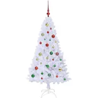 vidaXL Kunstkerstboom Wit 150 cm PVC en Staal