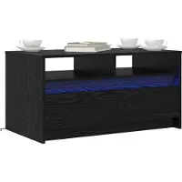 vidaXL Salontafel Zwart Eiken 90 x 50 x 45 cm Bewerkt hout
