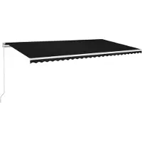vidaXL Luifel handmatig uittrekbaar met LED 600x350 cm antracietkleur
