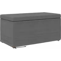 vidaXL Kruk Donkergrijs 81 x 41 x 40 cm Stof en Geëngineerd Hout