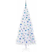 vidaXL Kunstkerstboom met 300 LED Wit 210 cm PVC en Staal