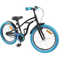 vidaXL Kinderfiets 22 Inch voor 7-12 jaar oud Zwart