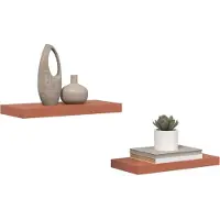 vidaXL Wandplank 2 st Rood 50 x 23,5 x 3,8 cm Bewerkt hout