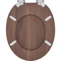 vidaXL Toiletbril Bruin 44 x 38 cm Bewerkt hout